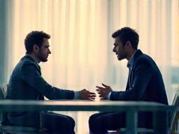 Role-playing scenario between two people, representing interview simulation